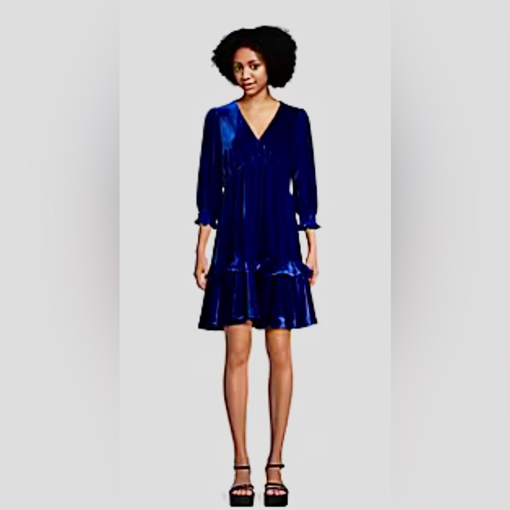 Gabby Skye - Tiered Ruffle Velvet Dress